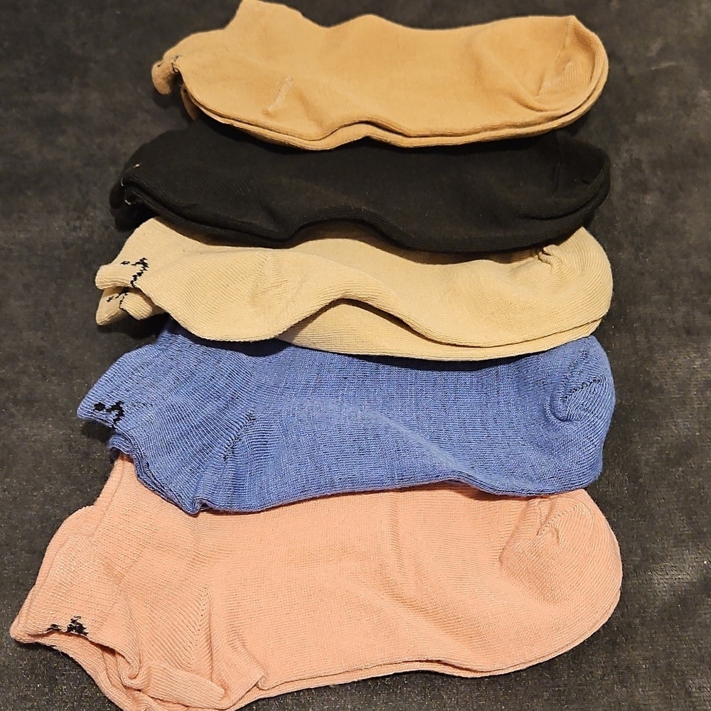 5 Pack Cute Fun Happy Colorful Smiley Face Ankle Socks NWT